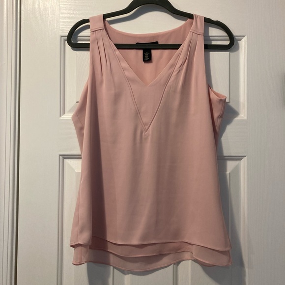 White House Black Market Tops - WHBM Blush Pink Tank Top Blouse V-neck